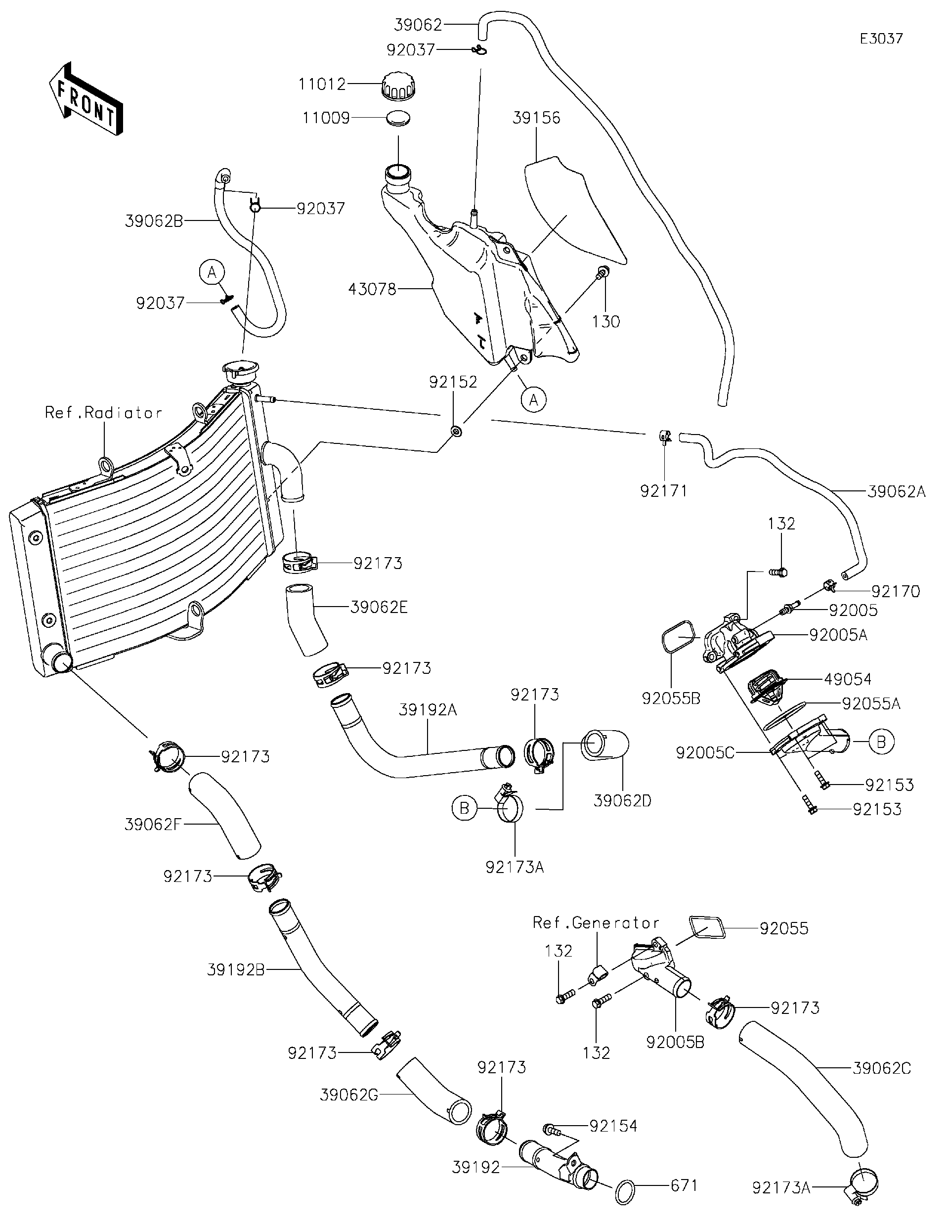 2026 Kawasaki Ninja ZX-10R ABS (ZX1003ATFAN) Water Pipe