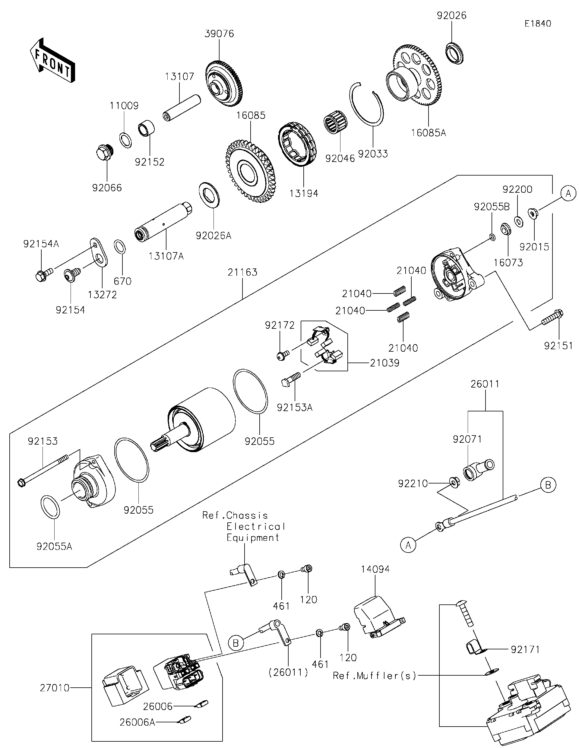 2026 Kawasaki NINJA® ZX™-10R (ZX1003BTFAL) Starter Motor
