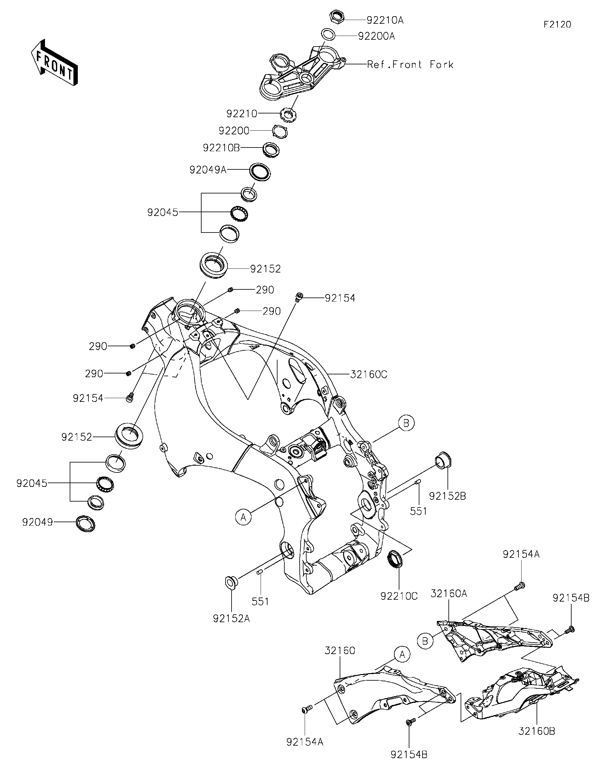 2026 Kawasaki NINJA® ZX™-10R (ZX1003BTFAL) Frame Motorcycles Parts