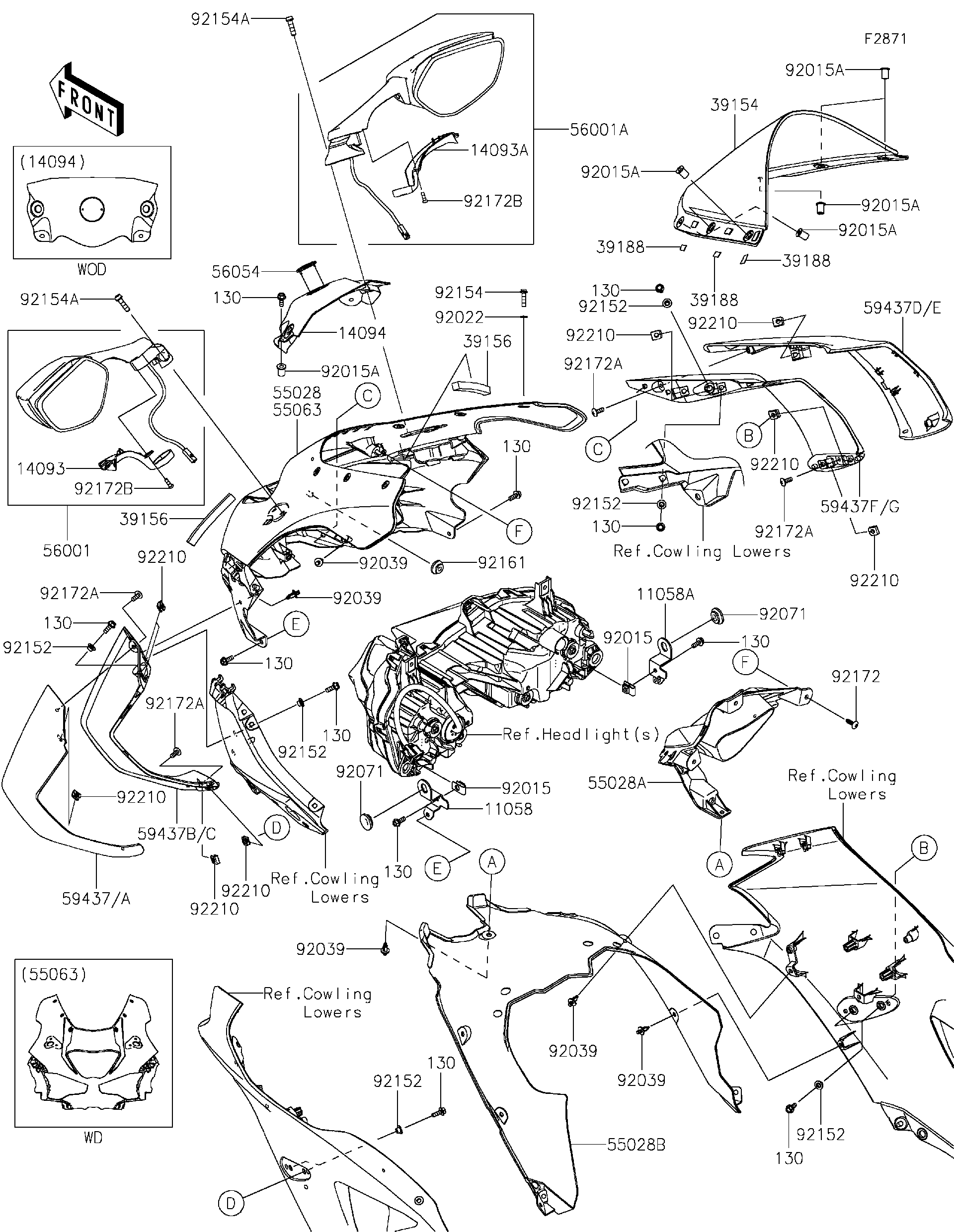 2026 Kawasaki Ninja ZX-10R (ZX1003BTFAN) Cowling Motorcycles Parts