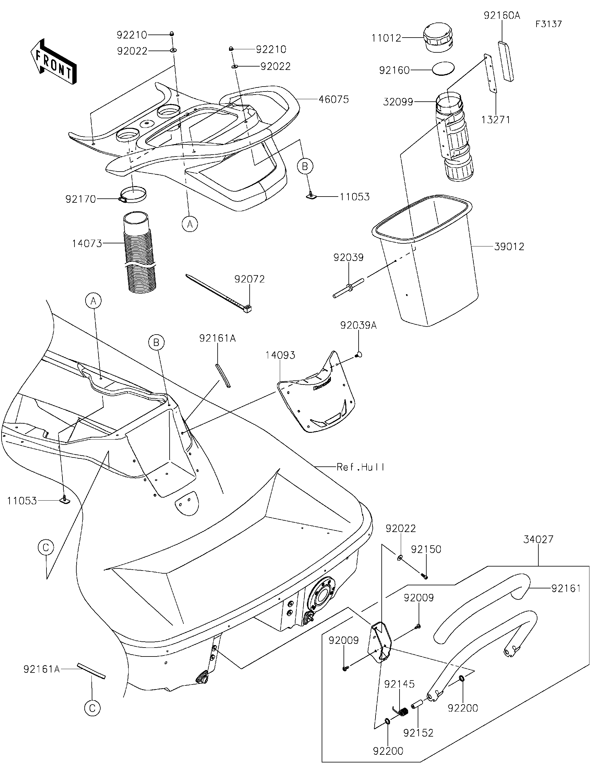2023 Kawasaki JET SKI® STX® 160LX (JT1500TPFNN) Hull Rear