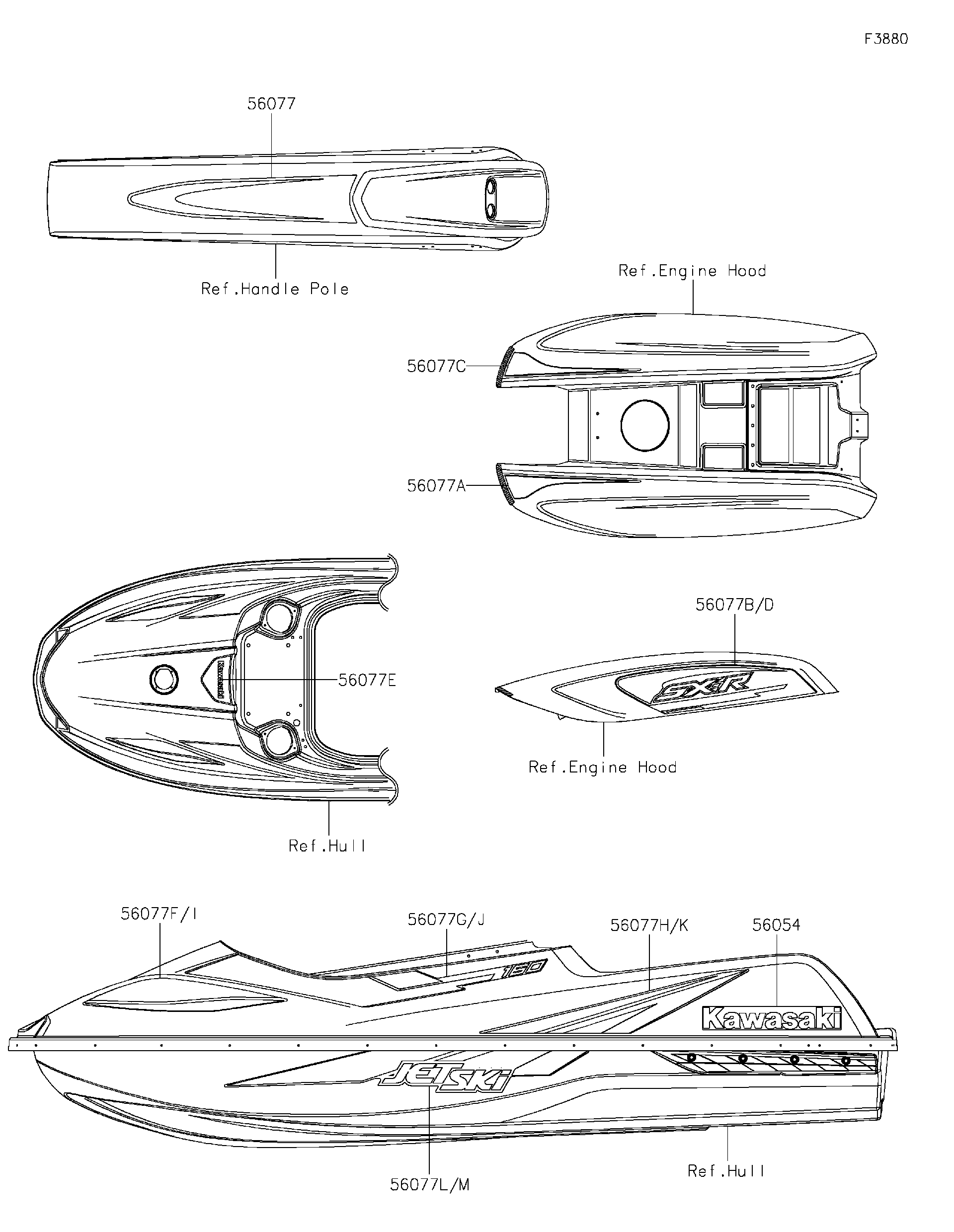 2024 Kawasaki JET SKI® SX-R™ 160 (JS1500ARFNN) Decals Watercraft