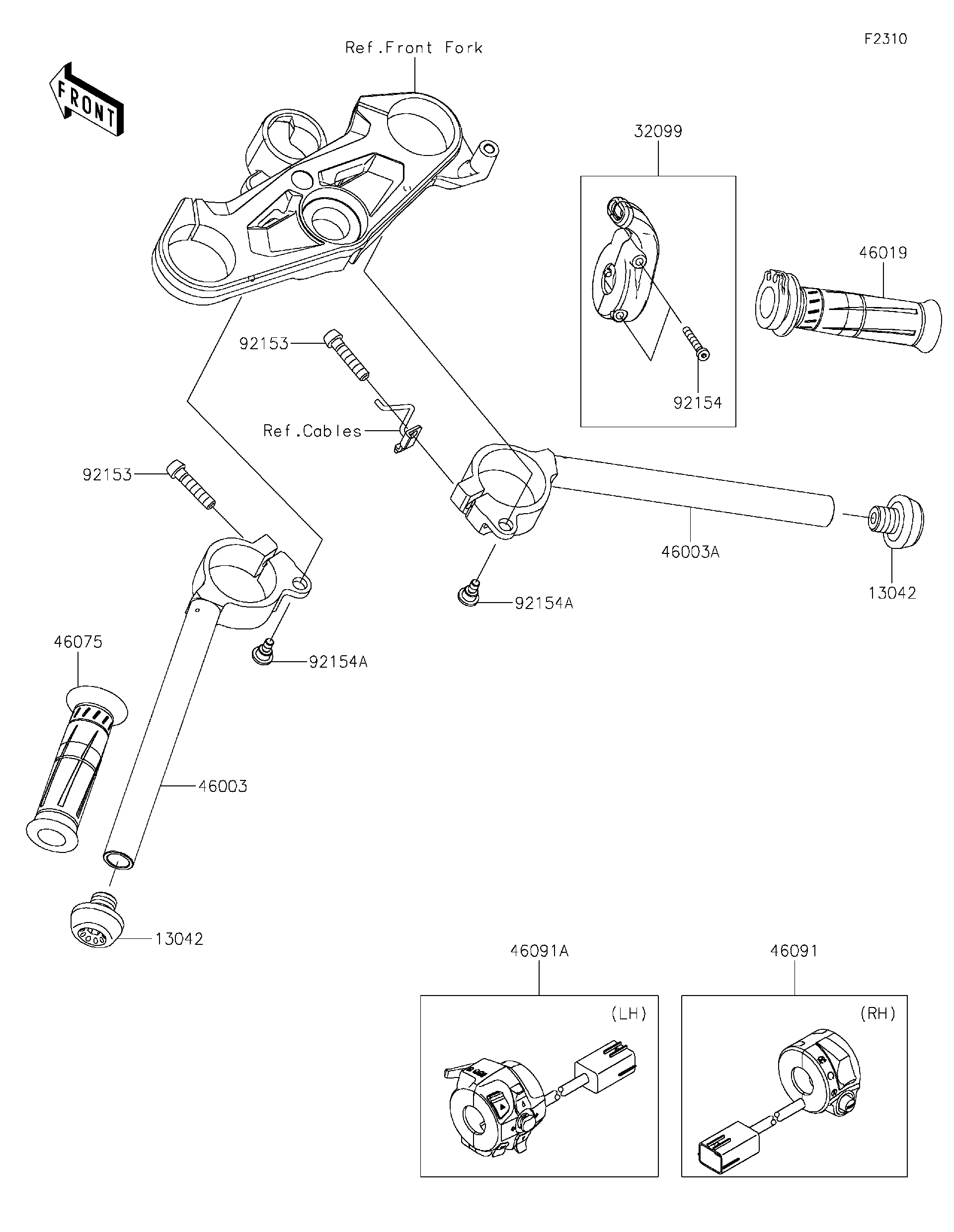 2024 Kawasaki NINJA H2® ABS (ZX1002JRFNL) Handlebar Motorcycles