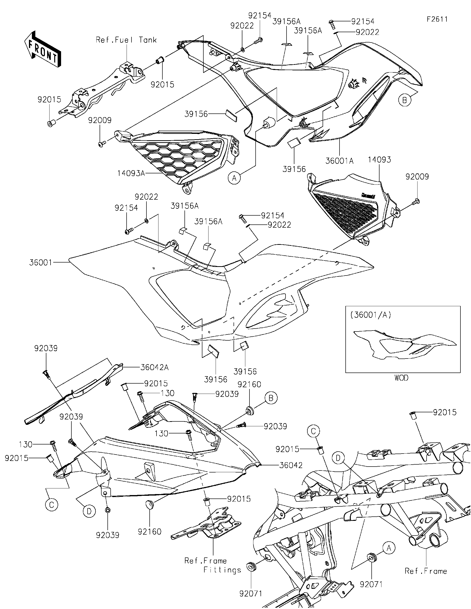ruu11013214ページ 2024 Kawasaki NINJA® 7 HYBRID ABS (CX500ARFNL) Side Covers