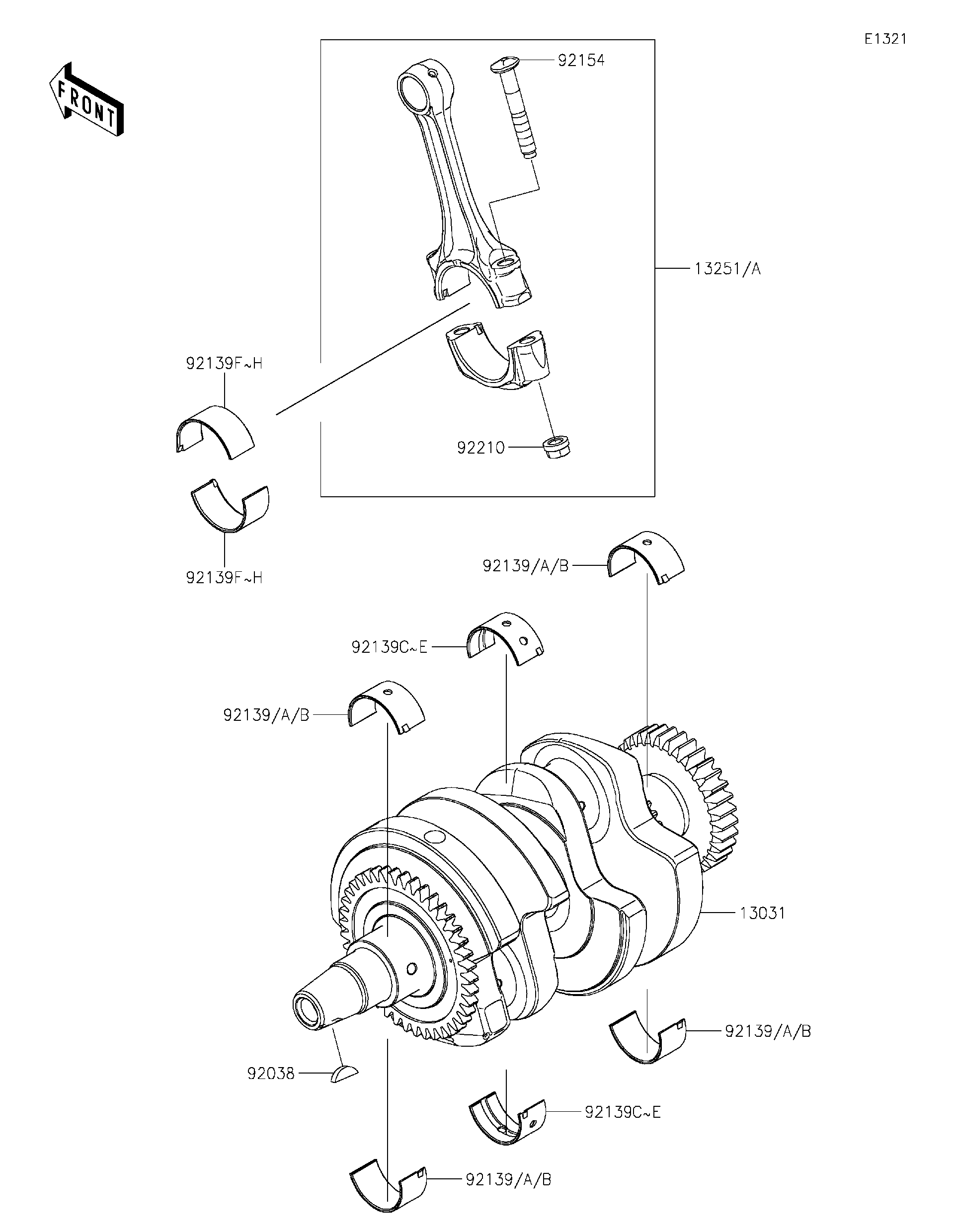KK　知多14 2024 Kawasaki Z500 SE ABS (ER500FRFAL) Crankshaft