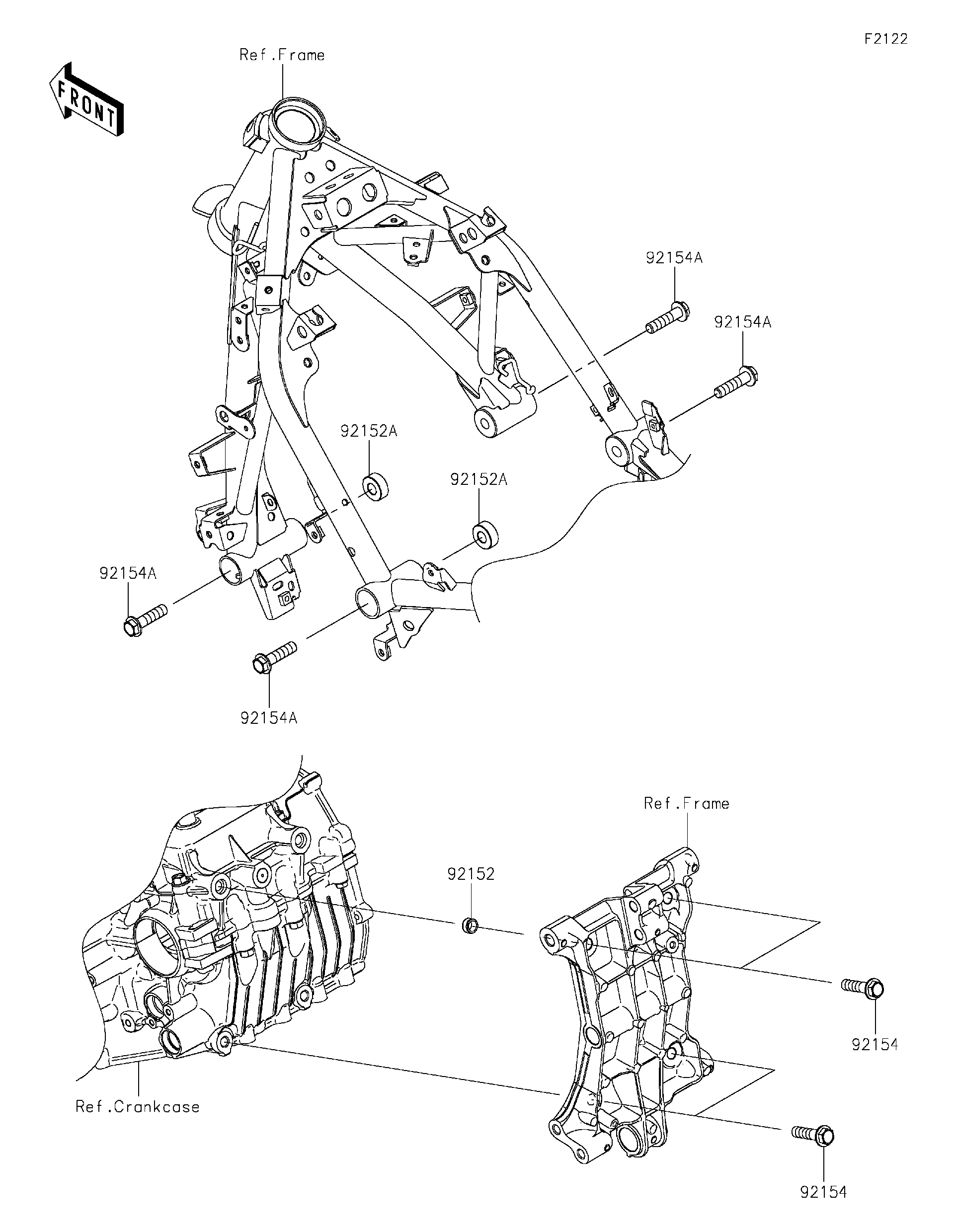 2026 Kawasaki Z500 SE (ER500FTFAN) Engine Mount Motorcycles Parts