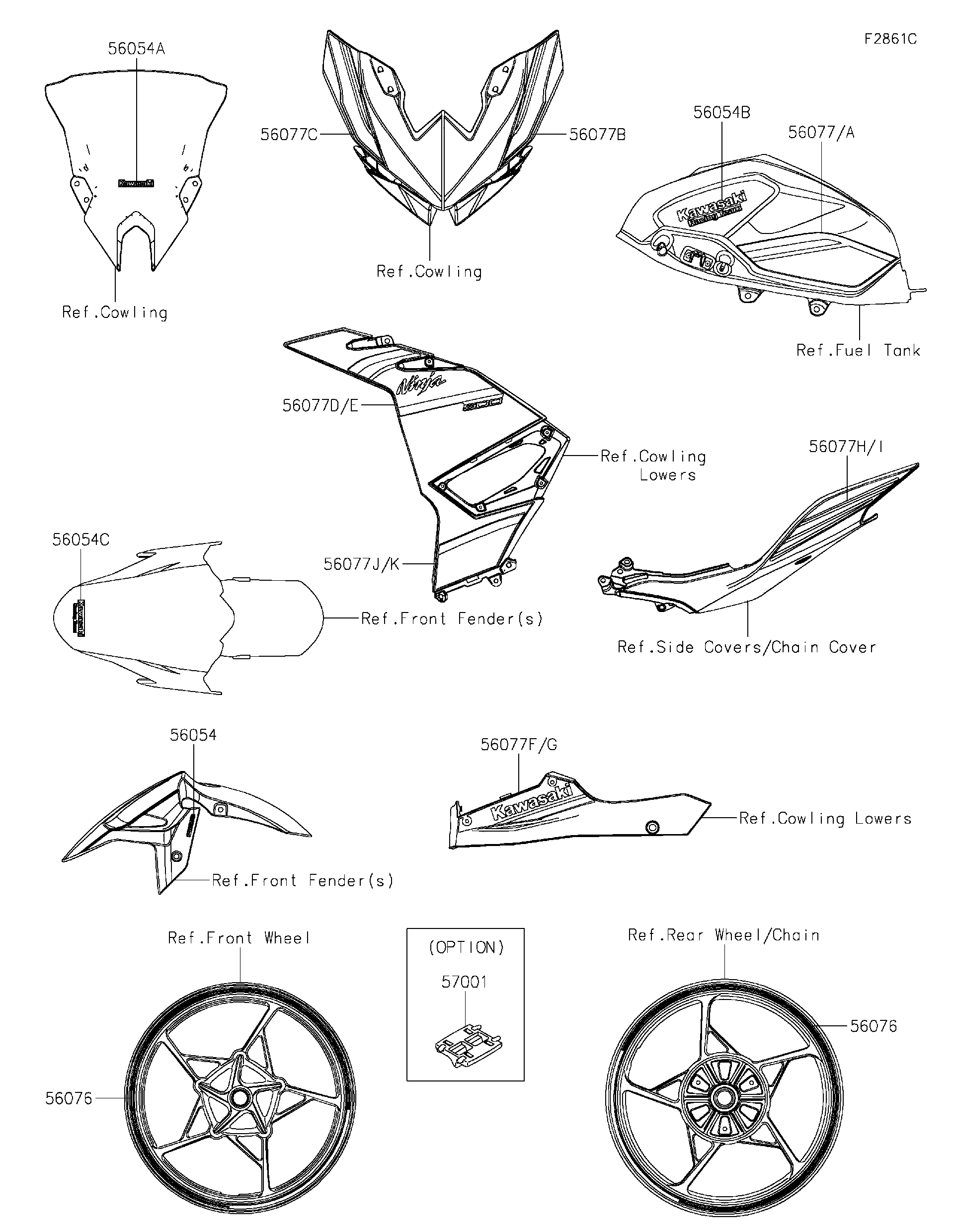2025 Kawasaki Motorcycles Parts-Finder Diagrams | Brushy Mountain