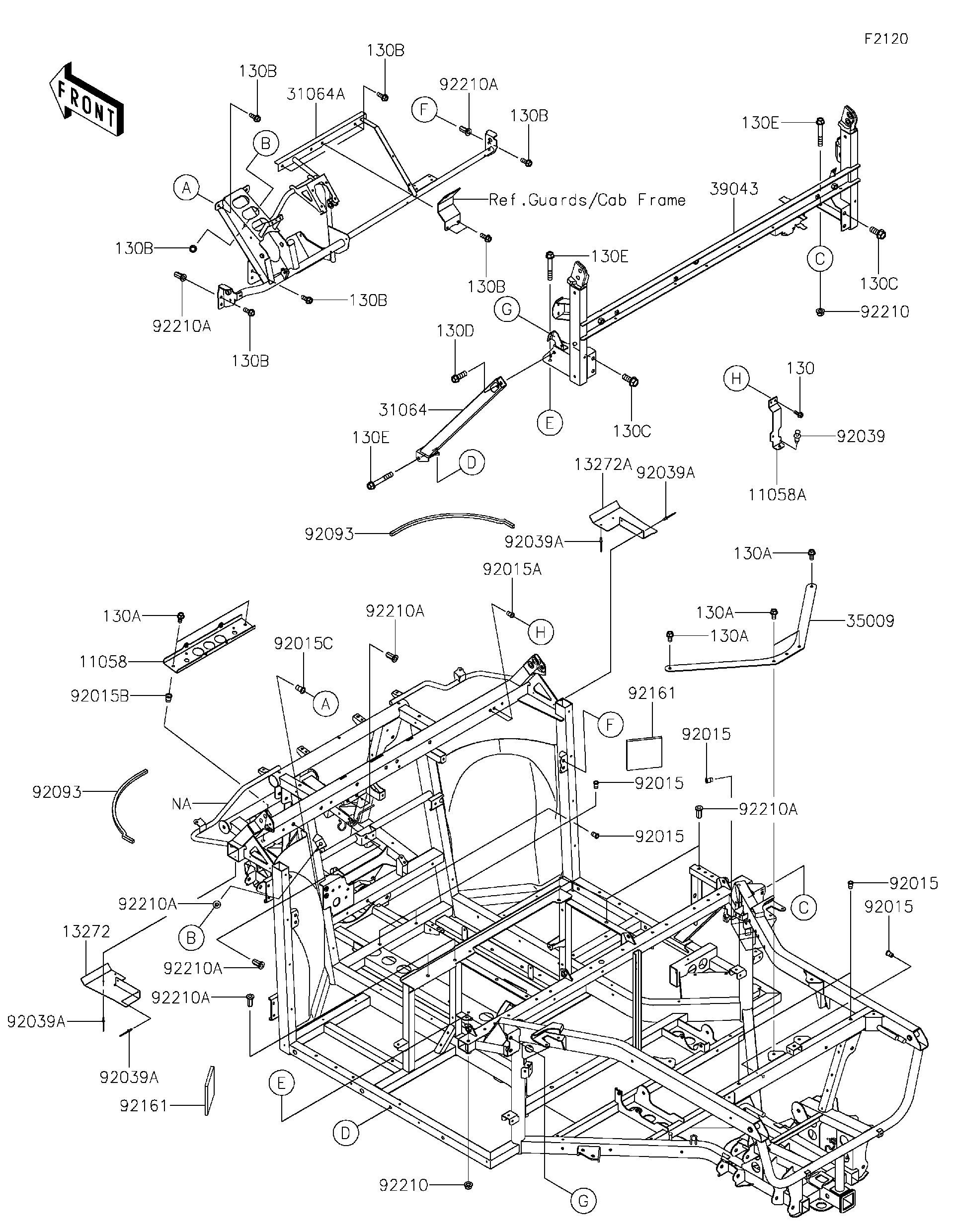 ちーページ 2025 Kawasaki Ridge XR HVAC (KWF1000GSFNL) Frame Utility