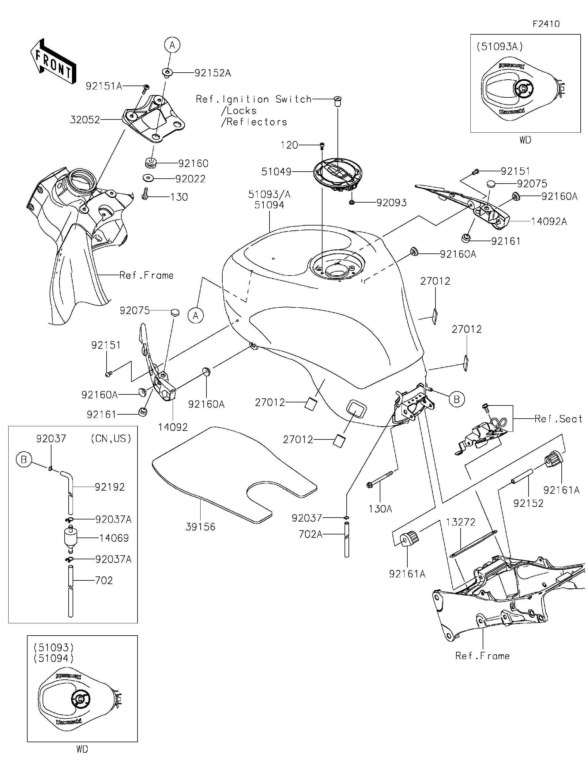 2026 Kawasaki Ninja ZX-6R ABS (ZX636JTFAN) Fuel Tank Motorcycles