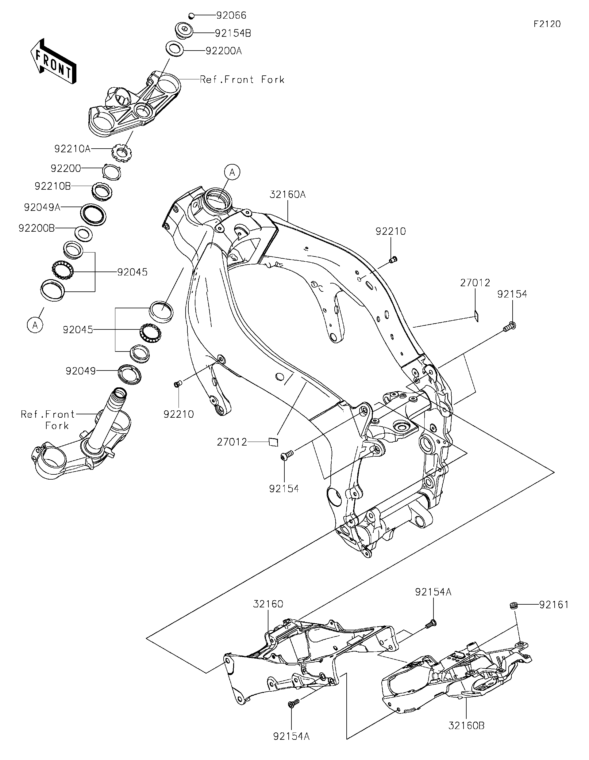 2026 Kawasaki Ninja ZX-6R ABS (ZX636JTFAN) Frame Motorcycles Parts