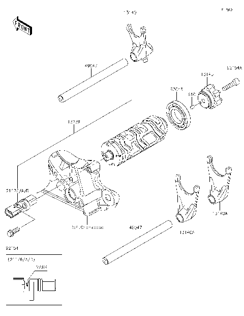 Gear Change Drum/Shift Fork(s)