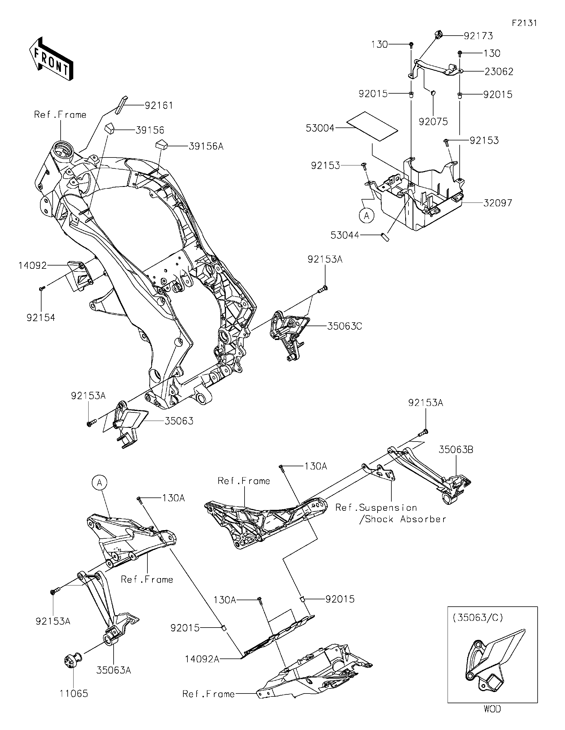 2026 Kawasaki Z1100 SE ABS (ZR1100HTFAL) Frame Fittings
