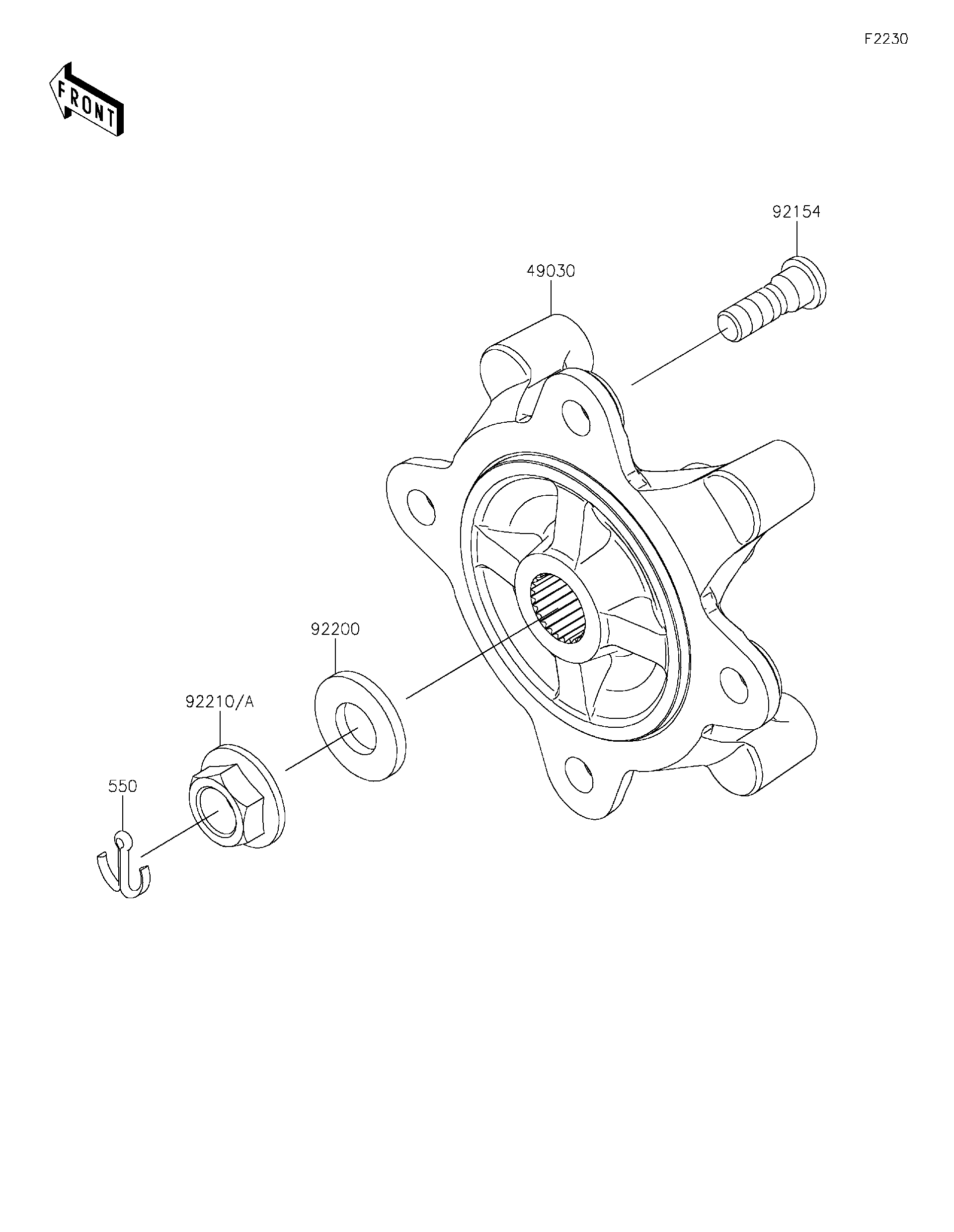 2026 Kawasaki RIDGE CREW HVAC (KWT1000MTFNL) Front Hubs/Brakes