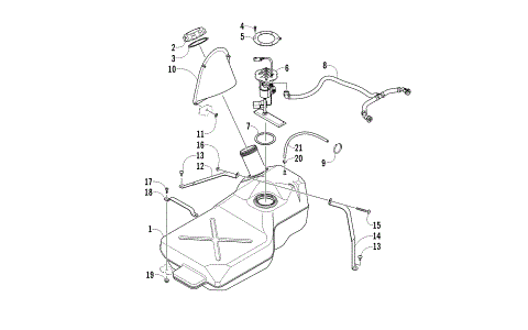 GAS TANK ASSEMBLY: SERIAL #0950T80010060 AND UP
