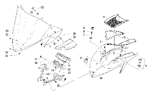 WINDSHIELD AND INSTRUMENTS ASSEMBLIES [98828]