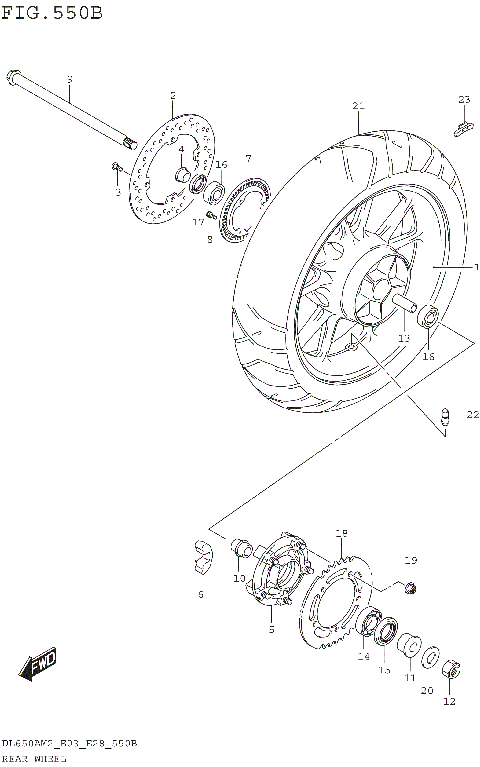 REAR WHEEL (DL650AM2 E28)