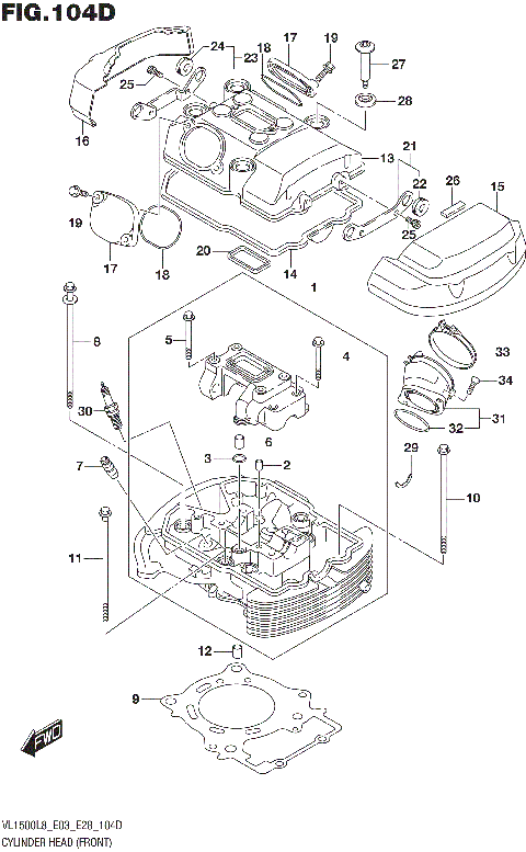 CYLINDER HEAD (FRONT) (VL1500BTL8 E28)