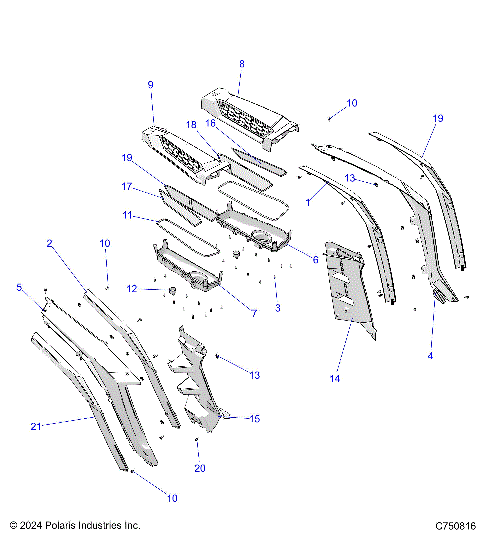 BODY, REAR FENDERS AND BEZELS- Z25NEE99C4/F4/G4 (C750816)