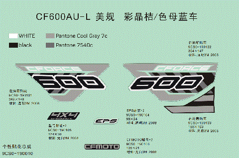 DECAL KIT (FOR CRYSTAL ORANGE& INJECTED BLUE VEHICLE,USA) (2019)