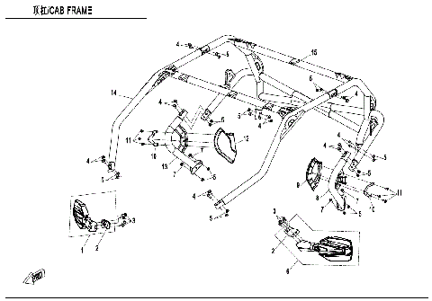 CAB FRAME (FOR 3-POINT SEAT BELT)