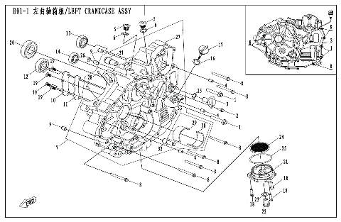 LEFT CRANKCASE ASSY