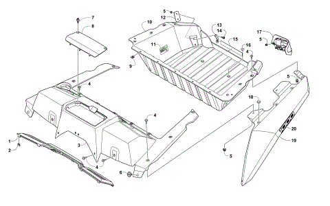 CARGO BOX AND TAILLIGHT ASSEMBLY (SE)