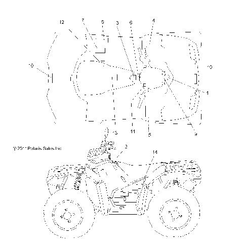 BODY, DECALS - A12ZN8EFK/EFO (49ATVDECAL12SP850F)