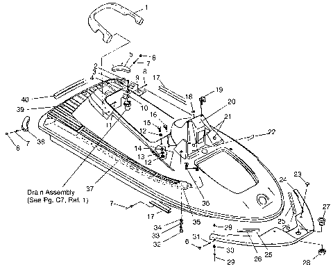 HULL and BODY ASSEMBLY SL 650 STD B954358 (4932923292A005)