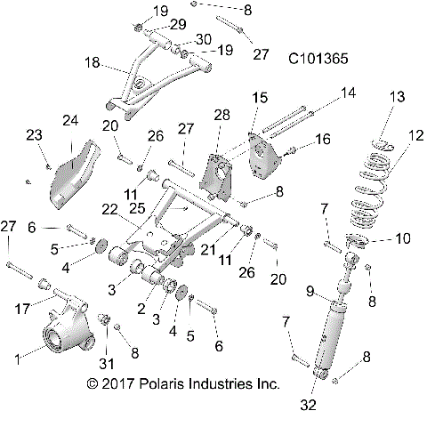 SUSPENSION, MID - A19S6E57R1 [C101365]