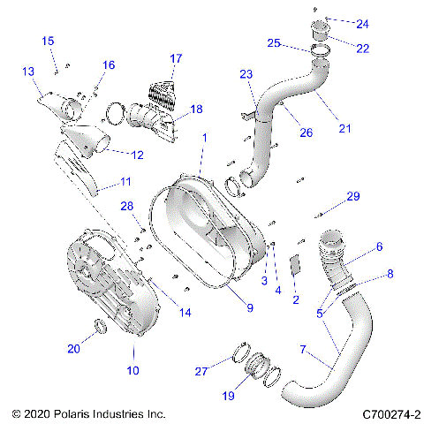 DRIVE TRAIN, CLUTCH COVER AND DUCTING - Z21N4E99NG (C700274-2)