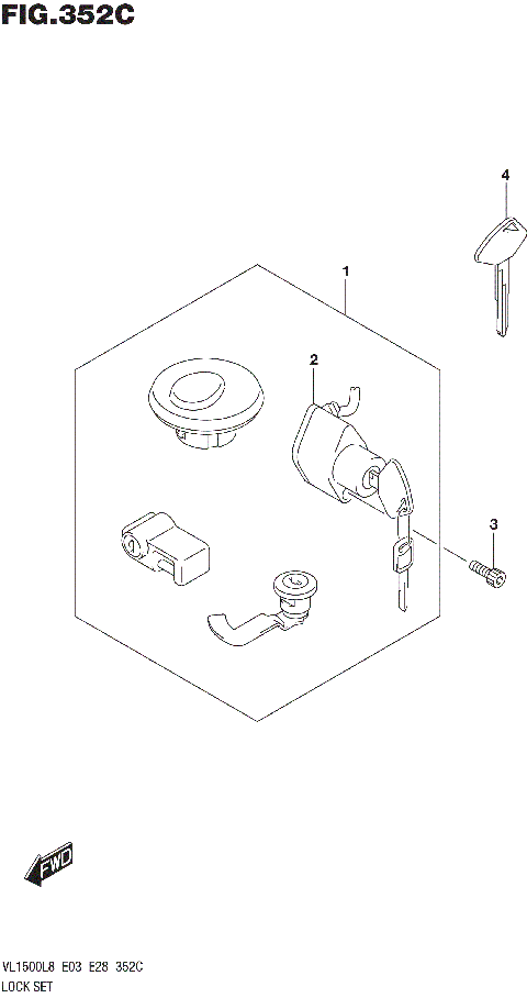 LOCK SET (VL1500BL8 E33)