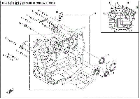 RIGHT CRANKCASE ASSY - NEW