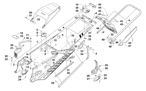 TUNNEL, REAR BUMPER, AND SNOWFLAP ASSEMBLY