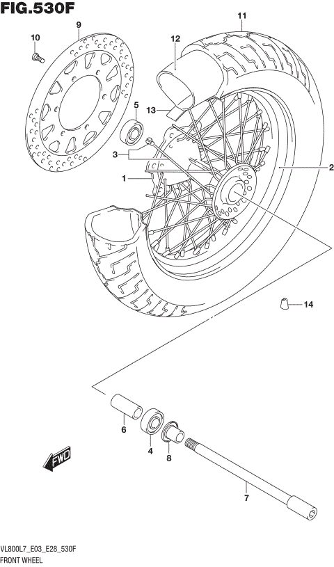 FRONT WHEEL (VL800TL7 E33)