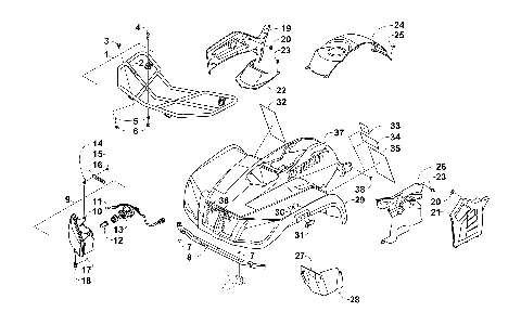 FRONT RACK, BODY PANEL, AND HEADLIGHT ASSEMBLIES [98393]