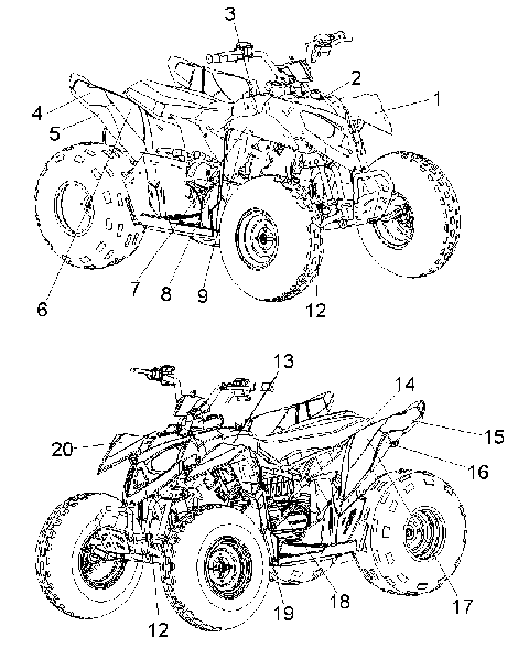 DECALS - A07KA09AA/AB/AD (49ATVDECAL07OUT90)