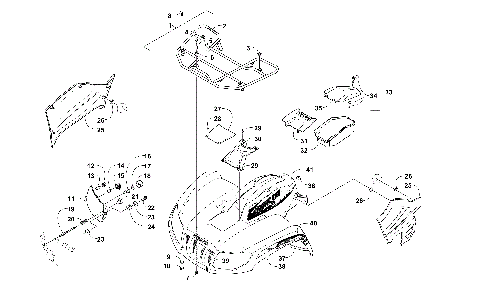 FRONT RACK, BODY PANEL, AND HEADLIGHT ASSEMBLIES [301078]