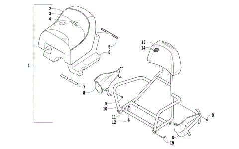 REAR PASSENGER SEAT AND BACKREST ASSEMBLY