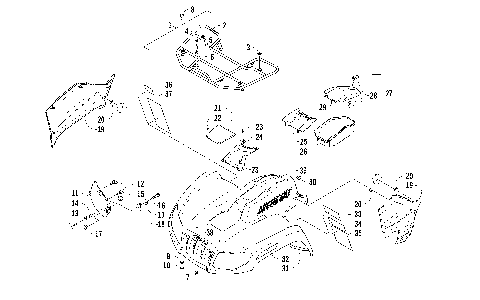 FRONT RACK, BODY PANEL, AND HEADLIGHT ASSEMBLIES [94446]