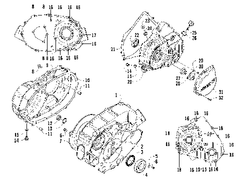 CLUTCH/V-BELT/MAGNETO COVER ASSEMBLY [303359]