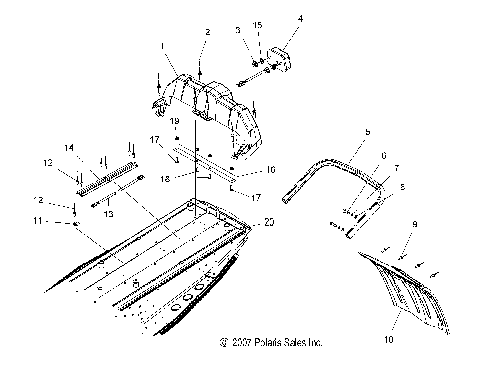 CHASSIS, REAR BUMPER, SNOW FLAP and TAILLIGHT - S08PR6/PS6/PR7/PS7 (49SNOWCHASSISRR08SB)