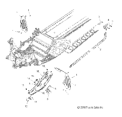 CHASSIS, CLUTCH GUARD and FOOTRESTS - S12CN8/CY8 ALL OPTIONS (49SNOWCLUTCHGUARD11800ASLT)