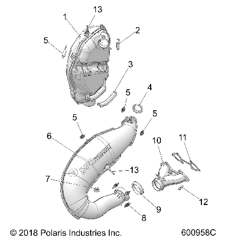 ENGINE, EXHAUST - S21TDV8RS/8RE ALL OPTIONS (600958C)