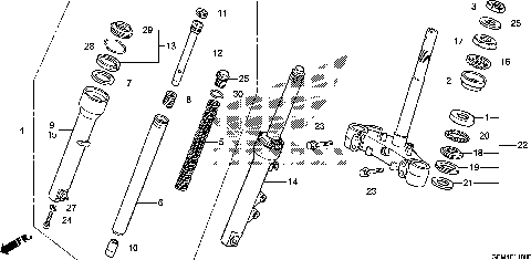 STEERING STEM@FRONT FORK