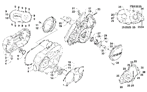 CLUTCH/V-BELT/MAGNETO COVER ASSEMBLY [96563]