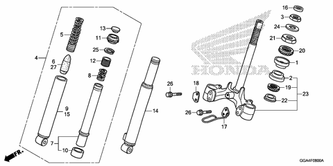 FRONT FORK@STEERING STEM