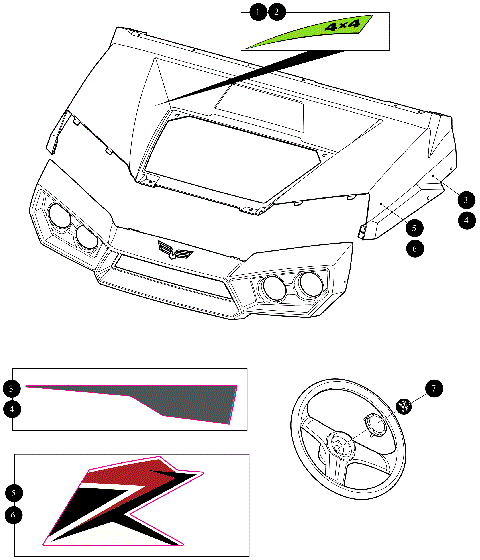 HOODSTEERING DECALS [302438]