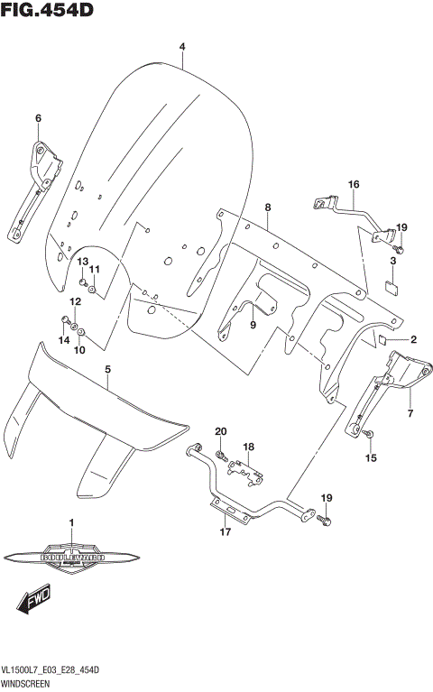 WINDSCREEN (VL1500TL7 E33)