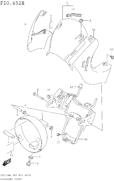 HEADLAMP COVER (SV650XAM4 E28)