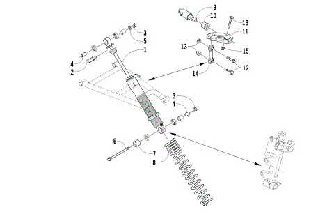 SHOCK ABSORBER AND SWAY BAR ASSEMBLY